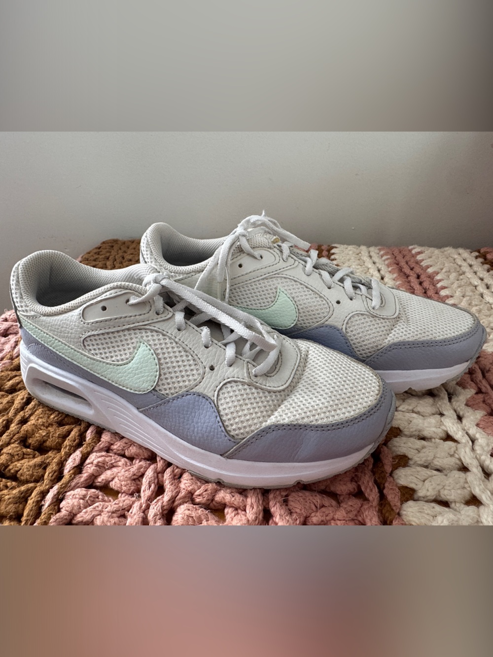 Nike Women’s White Sneakers with Mint & Light Gray Accents